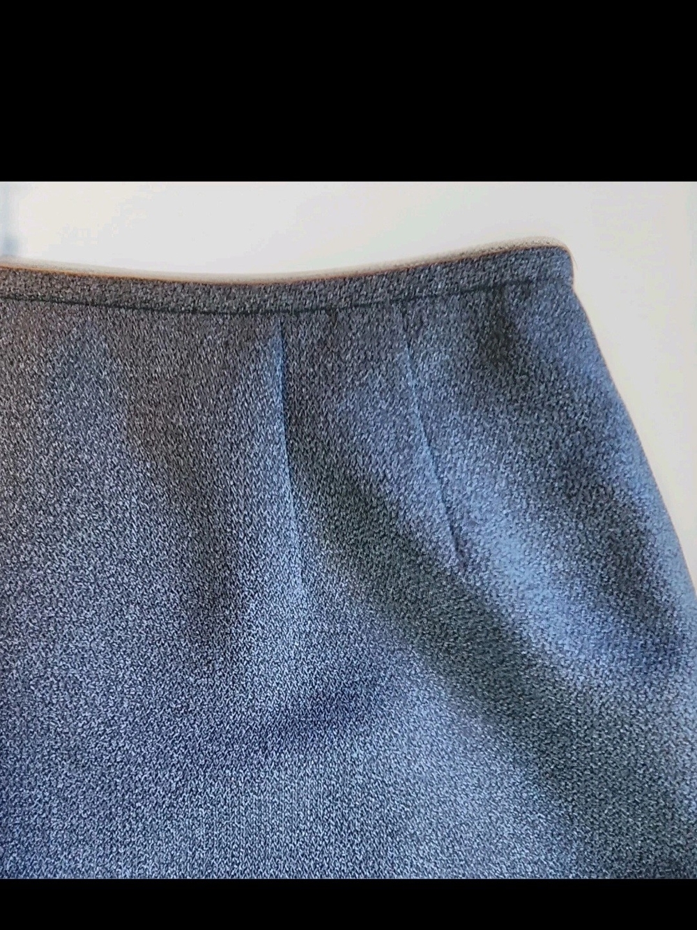 Kasper Pleated Pencil Skirt Women's 8P Blue Twill With Back Slit.  Excellent